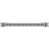 Szara półka LANBERG AK-1020-S 19" 1U z widocznymi otworami wentylacyjnymi wzdłuż całej długości. Produkt ma prostokątny kształt z zaokrąglonymi krawędziami na końcach.