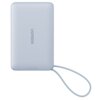 Szary powerbank z zaokrąglonymi rogami, z widocznym logo "UGREEN" na środku. Na dole znajduje się numer seryjny: "SN: QA480 001762000001" oraz przymocowany sznurek.