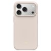 Beżowe etui na telefon z trzema widocznymi obiektywami aparatu oraz napisem "beats" w dolnej części. Etui ma gładką powierzchnię i zaokrąglone krawędzie.