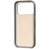 Etui w kolorze granitowo-szarym z dużym otworem na aparat i okrągłym wzorem na wewnętrznej stronie, przeznaczone do Apple iPhone 17 Pro. Produkt posiada przyciski boczne i wycięcia na porty.