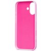 Różowe etui do telefonu z wycięciem na aparat i przyciski, z widocznym okręgiem na środku wewnętrznej strony. Produkt przeznaczony do Apple iPhone 17, z funkcją MagSafe i kontrolą kamery.