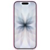 Na zdjęciu widoczny jest smartfon w różowym etui z abstrakcyjną grafiką na ekranie, przypominającą symetryczny wzór kwiatowy. Etui jest dopasowane do kształtu urządzenia, a na ekranie nie ma widocznych ikon ani tekstu.