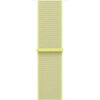 Neonowy żółty pasek do Apple Watch o szerokości 38/40/41 mm, wykonany z plecionego materiału z widoczną teksturą i plastikowym elementem w tym samym kolorze. Produkt jest prostokątny i jednolity kolorystycznie.