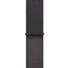 Ciemnoszary pasek do zegarka wykonany z teksturowanego materiału, z widocznym zapięciem w tym samym kolorze. Produkt przeznaczony do Apple Watch w rozmiarach 38/40/41/42 S/M.