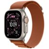 Smartwatch z terakotowym paskiem, na ekranie widoczny jest kompas z oznaczeniami kierunków oraz informacja: "EAGLE POINT 253FT 1M AGO", czas 10:09 i prędkość 12 MPH.