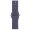 Pasek do zegarka w kolorze mlecznego fioletu z kilkoma otworami do regulacji i metalowym zapięciem. Produkt przeznaczony do Apple Watch o rozmiarach 38/40/41mm, w wersji S/M.