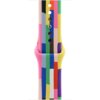Pasek do zegarka w edycji Pride Edition, wielokolorowy, z pionowymi pasami w różnych barwach, posiada kilka otworów na zapięcie. Produkt przeznaczony jest do zegarków Apple Watch o rozmiarach 38/40/41/42mm, w rozmiarze S/M.