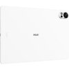 Biały tablet z logo "HUAWEI" na środku tylnej obudowy, z widocznym aparatem w rogu. Obok aparatu znajdują się dwa mniejsze obiektywy oraz lampa błyskowa.
