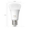 Na zdjęciu widoczna jest biała żarówka LED z napisem "hue white ambiance 1100" na obudowie. Obok żarówki znajdują się wymiary: średnica 60 mm i wysokość 110 mm.
