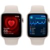 Na zdjęciu widoczne są dwa zegarki z wyświetlaczami. Na jednym ekranie pokazane jest tętno "Current 68 BPM, 75 BPM, 2m ago", a na drugim etapy snu z czasami: "Awake 6m, REM 1h 45m, Core 4h 48m, Deep 37m".