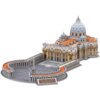 Model 3D przedstawiający Bazylikę św. Piotra z detalami architektonicznymi, takimi jak kopuły i kolumnady. Na podstawie modelu widnieje napis "ST. PETER'S BASILICA".
