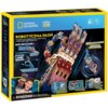 Opakowanie produktu "Puzzle 3D CUBIC FUN National Geographic Robotyczna Ręka 306-DS1133H" przedstawia kolorowy model ręki z elementami do złożenia, z napisem "ROBOTYCZNA DŁOŃ" oraz informacjami o funkcjach, takich jak "DUŻY ROZMIAR" i "SZEROKI ZAKRES RUCH