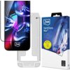 Opakowanie produktu "3mk HardGlass Max" z widocznym logo 3mk, zawiera grafikę przedstawiającą szkło hartowane oraz napis "HardGlass Max™" i informacje w kilku językach. Na opakowaniu znajduje się również żółta naklejka z napisem "Applicator for easy and error-free installation".