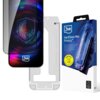Na zdjęciu widoczny jest produkt "Szkło prywatyzujące 3MK Hardglass Max Privacy do Apple iPhone 15/16" wraz z opakowaniem, na którym znajduje się logo 3mk oraz napis "HardGlass Max Privacy™". Obok opakowania znajduje się aplikator, a na ekranie telefonu w