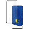 Na zdjęciu znajduje się szkło hartowane 3MK HardGlass Max, które jest umieszczone obok smartfona z niebieskim ekranem i żółtą tarczą. Produkt jest przeznaczony do modelu Samsung Galaxy S25 FE.
