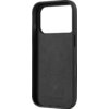 Czarne etui wykonane z pełnej skóry, przeznaczone do telefonu Apple iPhone 17 Pro, z wycięciem na aparat i oznaczeniem MagSafe. Na dole widoczny jest napis "MUJJO".