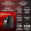 Na zdjęciu znajduje się komputer MAD DOG DEEPCOOL-A16WR64WP z opisem specyfikacji: karta graficzna PowerColor AMD Radeon Hellhound RX 7800XT 16GB, procesor AMD Ryzen 5 9600X, płyta główna MSI B650 Gaming Plus WiFi, zasilanie Deepcool PM850D 850W 80+Gold, 