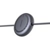 Szary kabel USB-C - USB-C UGREEN L531 100W o długości 1 metra jest widoczny z okrągłym elementem na środku, na którym znajduje się napis "UGREEN" oraz oznaczenie "100W". Kabel jest wpięty w okrągły element, który ma gładką powierzchnię i ciemny kolor.