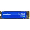 Na zdjęciu widoczny jest dysk SSD z niebieską etykietą, na której znajduje się biały napis "goodram Core NVMe M.2 SSD PCIe GEN 5". Dysk ma prostokątny kształt z elementami elektronicznymi i złączem na jednym z końców.