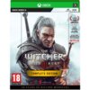 Okładka gry "The Witcher 3: Wild Hunt - Complete Edition" na konsolę Xbox Series X przedstawia postać z białymi włosami i mieczem, z tekstem "OVER 1000 AWARDS" oraz "EXTRA ITEMS INSPIRED BY THE NETFLIX SERIES" po prawej stronie. Na dole widnieje napis "10