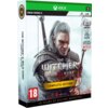 Okładka gry "The Witcher 3: Wild Hunt - Complete Edition" na konsolę Xbox Series X, z postacią w zbroi i mieczem, zawiera teksty: "OVER 1000 AWARDS", "COMPLETE EDITION", "EXTRA ITEMS INSPIRED BY THE NETFLIX SERIES", "18", "CD PROJEKT RED", "10 YEARS OF KI