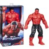 Pudełko z figurką przedstawia postać Czerwonego Hulka z serii Marvel Titan Hero, z widocznym napisem "RED HULK" oraz "MARVEL STUDIOS CAPTAIN AMERICA BRAVE NEW WORLD". Obok pudełka znajduje się sama figurka, która jest czerwona z czarnymi spodniami.