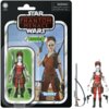 Opakowanie zawiera figurkę postaci z serii Star Wars, z napisem "Star Wars The Phantom Menace" oraz "Aurra Sing" na zielonym tle. Widoczne są również ostrzeżenia o małych elementach i logo "Kenner".