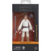 Opakowanie zawiera figurkę postaci w białym stroju z niebieskim mieczem świetlnym oraz dodatkowym akcesorium, z widocznym napisem "STAR WARS THE BLACK SERIES" na górze. Na dole opakowania znajduje się napis "STAR WARS: A NEW HOPE" oraz ostrzeżenie: "WARNI