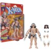 Opakowanie figurki przedstawia postać Wolverine z serii X-Men, z widocznymi napisami "Marvel Comics" oraz "X-Men Weapon X". Obok opakowania znajduje się figurka Wolverine z wymiennymi częściami, takimi jak głowa, dłonie i akcesoria.