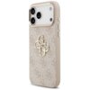 Etui na telefon w kolorze różowo-złotym z wzorem 4G i dużym logo GUESS na środku. Na dole etui znajduje się napis "GUESS".