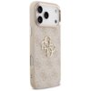 Etui na telefon w kolorze różowo-złotym z wzorem 4G i dużym, złotym logo GUESS na środku. Na dole widoczny jest napis "GUESS".