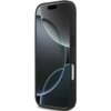 Czarne etui na telefon z widocznymi przyciskami bocznymi, przeznaczone dla modelu Apple iPhone 17 Pro. Na ekranie telefonu widoczny jest abstrakcyjny wzór z ciemnymi okręgami.