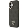 Czarno-złote etui na telefon z teksturowanym wzorem i trójkątnym logo z napisem "GUESS U.S.A." na dole. Etui posiada wycięcia na aparat oraz przyciski boczne.