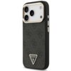 Czarno-złote etui na telefon z widocznym trójkątnym logo "GUESS U.S.A." na dole, ozdobione wzorem 4G. Etui posiada wycięcia na aparat i przyciski boczne.