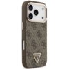 Brązowo-złote etui na telefon z wzorem 4G i trójkątnym logo "GUESS U.S.A." na dole. Etui posiada wycięcia na aparat i przyciski, a jego powierzchnia jest ozdobiona teksturowanym wzorem.