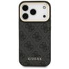 Czarne etui na telefon z wzorem w monogramy i napisem "GUESS" w dolnej części. Etui posiada wycięcia na trzy obiektywy aparatu i lampę błyskową.