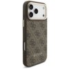 Brązowe etui na telefon z wzorem 4G i logo "GUESS" w dolnej części. Etui posiada wycięcia na aparat i przyciski boczne.