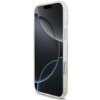 Przezroczyste etui na telefon z delikatnym wzorem kwiatowym i funkcją MagSafe, przeznaczone dla modelu Apple iPhone 17 Pro Max. Etui ma wycięcia na przyciski i porty, a jego powierzchnia jest gładka i błyszcząca.