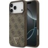 Etui do telefonu w kolorze brązowym z wzorem 4G i trójkątnym logo "GUESS U.S.A" na dole. Etui jest przeznaczone do modelu Apple iPhone 17 Pro Max i posiada funkcję MagSafe.