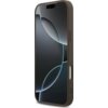 Brązowe etui na telefon z wycięciami na przyciski i aparat, widoczne na tle ekranu z abstrakcyjnym wzorem w odcieniach szarości i czerni. Produkt jest przeznaczony do modelu Apple iPhone 17 Pro Max.