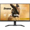 Monitor marki iiyama z serii G-Master, model GB3290QSU, o przekątnej 32 cale, rozdzielczości 2560x1440 pikseli, technologii IPS, częstotliwości odświeżania 240 Hz i czasie reakcji 1 ms. Na ekranie widoczny jest napis "GOLD PHOENIX".