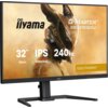 Monitor marki iiyama z serii G-Master, model GB3290QSU, o przekątnej 32 cale, rozdzielczości 2560x1440 pikseli, technologii IPS, częstotliwości odświeżania 240 Hz i czasie reakcji 1 ms. Na ekranie widoczny jest napis "GOLD PHOENIX™".