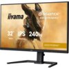 Monitor z wyświetlaczem przedstawiającym postać w hełmie, z tekstem: "iiyama G-MASTER GB3290QSU 32" 80cm IPS 2560x1440 240Hz 1ms GOLD PHOENIX". Na dolnej ramce widoczne jest logo "iiyama".