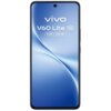 Smartfon z wyświetlaczem wypełniającym niemal całą przednią powierzchnię, na ekranie widoczny jest tekst: "Vivo V60 Lite 5G 8 GB + 256 GB". Tło ekranu jest w odcieniach niebieskiego z delikatnym gradientem.