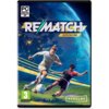 Okładka gry "Rematch Elite Edition Gra PC" przedstawia dwóch piłkarzy w dynamicznej akcji na tle planety, z logo "SLOCLAP" w dolnym rogu. W lewym górnym rogu widnieje napis "PC DIGITAL DOWNLOAD", a w dolnym lewym rogu znajduje się oznaczenie wiekowe "3" z
