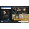 Okładka gry "Eriksholm The Stolen Dream" na PS5 przedstawia postać kobiety z mieczem na plecach, a obok znajdują się zrzuty ekranu z gry oraz trzy pocztówki i mapa. Tekst informuje o możliwości gry różnymi postaciami, taktycznej rozgrywce i eksploracji Er