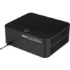 Czarny projektor z widocznymi portami: IR, HDMI, USB oraz logo "HDMI". Projektor ma prostokątny kształt z zaokrąglonymi krawędziami i jest podłączony kablem zasilającym.