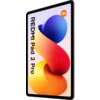 Tablet z dużym ekranem wyświetla kolorową grafikę z napisem "REDMI Pad 2 Pro" oraz logo "mi" w górnym rogu. Urządzenie ma cienkie ramki i srebrną obudowę.