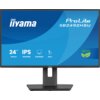 Na zdjęciu widoczny jest monitor z logo "iiyama" oraz napisami "ProLite XB2492HSU", "24” 60.5cm", "IPS", "1920x1080", "SLIM BEZEL", "15cm" i symbolem "ECO" z liśćmi. Monitor ma czarną ramkę i stoi na prostokątnej podstawie.