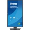 Monitor IIYAMA ProLite XB2792HSU-B1 o przekątnej 27 cali, rozdzielczości 1920x1080 pikseli, z matrycą IPS, częstotliwością odświeżania 120Hz i czasem reakcji 3 ms [GTG]. Na ekranie widoczne są ikony i napisy: "27” 68.6cm", "IPS 1920x1080", "SLIM BEZEL", "15cm", oraz logo "ECO" z liśćmi.